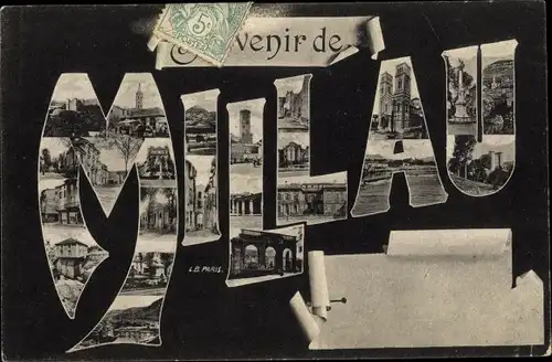 Buchstaben Ak Millau Aveyron, Souvenir