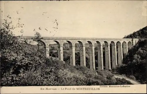 Ak Montreuillon Nièvre, Le Pont