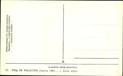 Ak Flämischer Schriftsteller Filip de Pillecyn, Portrait