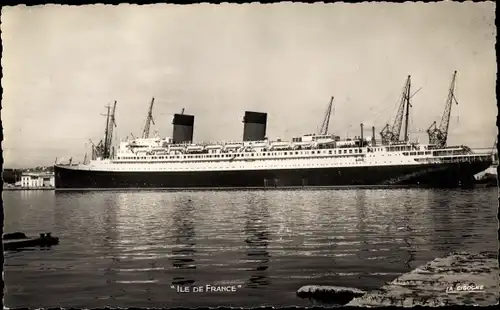 Ak CGT Dampfer Ile de France, Compagnie Générale Transatlantique, French Line