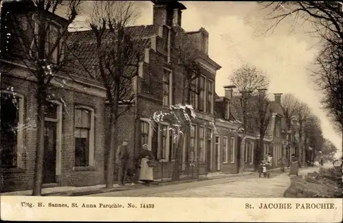 Ak Sint Jacobiparochie Sint Jabik Friesland Niederlande, Stadtpartie