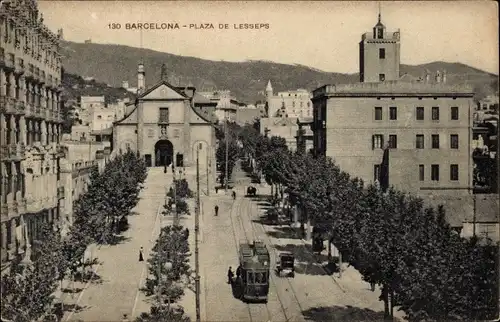 Ak Barcelona Katalonien Spanien, Plaza de Lesseps