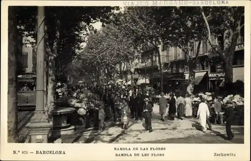 Ak Barcelona Katalonien Spanien, Rambla de las Flores