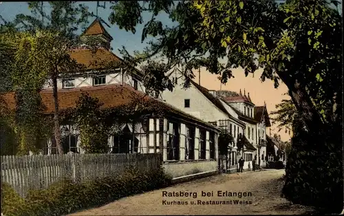 Ak Erlangen in Mittelfranken Bayern, Ratsberg, Kurhaus, Restaurant Weiss