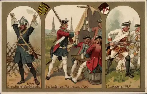 Litho Bautzen in der Oberlausitz, 200jähriges Jubiläum, 4. Infanterie Regiment Nr 103, Musketiere