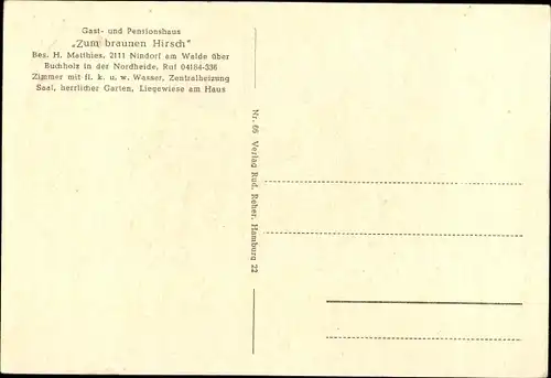 Ak Nindorf Hanstedt in der Lüneburger Heide, Gast und Pensionshaus Zum braunen Hirsch