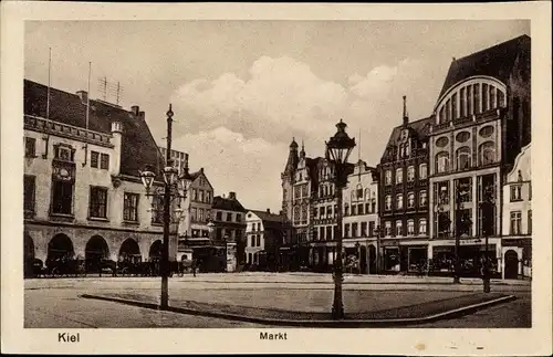 Ak Hansestadt Kiel, Partie am Markt