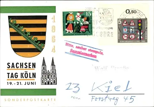 Wappen Ak Köln am Rhein, Sachsen Tag 1964