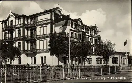 Ak Ostseebad Ahlbeck Heringsdorf auf Usedom, Kurt Bürger Ferienheim