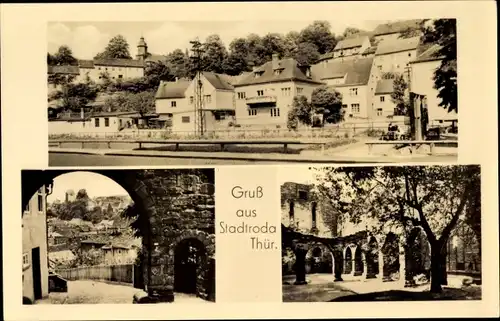 Ak Roda Stadtroda in Thüringen, Teilansicht, Ruine