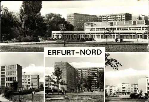 Ak Erfurt Nord in Thüringen, Kindergarten, Oberschule, Im Rieth, Blockbauten