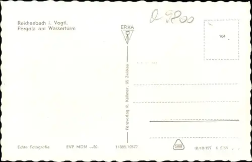 Ak Reichenbach im Vogtland, Pergola am Wasserturm