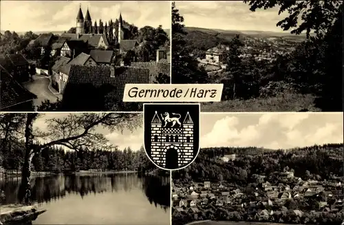 Wappen Ak Gernrode Quedlinburg im Harz, Ortsansichten