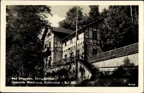 Ak Bad Schandau Sächsische Schweiz, Gaststätte Waldhäusl, Kirnitzschtal