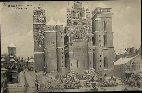 Ak Rodez Aveyron, La Cathedrale