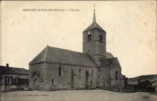 Ak Marigny l'Eglise Nièvre, L'Eglise