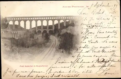 Ak Aix en Provence Bouches du Rhône, Pont Aqueduc de Roquefavour