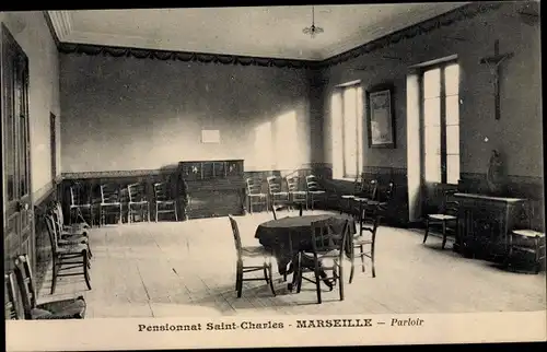 Ak Marseille Bouches du Rhône, Pensionnat Saint Charles, Parloir