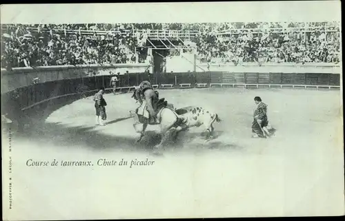 Ak Marseille Bouches du Rhône, Chute du picador