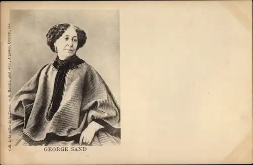 Ak Schriftstellerin George Sand, Portrait