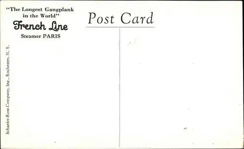 Ak CGT Dampfer SS Paris, Compagnie Générale Transatlantique, French Line