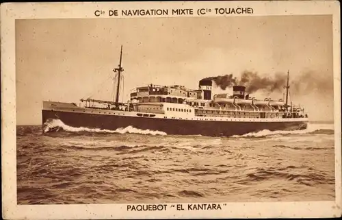 Ak Paquebot El Kantara, Dampfschiff auf See, Compagnie de Navigation Mixte