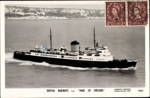 Ak Dampfschiff Maid of Orleans, British Railways