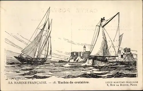 Künstler Ak La Marine Francaise, Yachts de croisiere