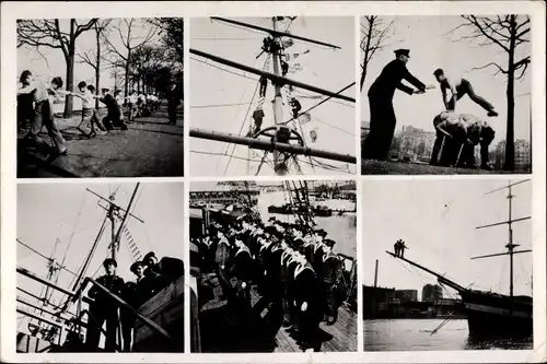 Ak Marine-Schule, Soldaten bei Übungen