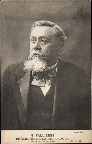 Ak M. Falliers, President de la Republique, Portrait