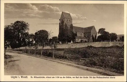 Ak Lügde im Weserbergland, St Kilianskirche