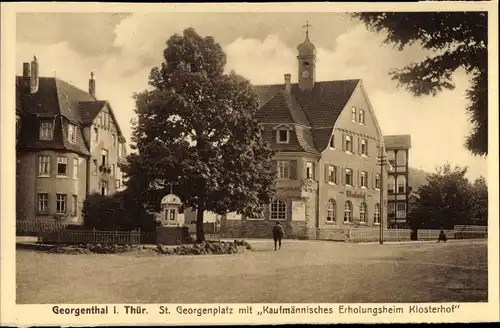 Ak Georgenthal in Thüringen, St Georgenplatz, Kaufmännisches Erholungsheim Klosterhof