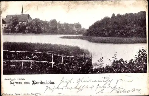 Ak Bordesholm in Holstein, Amtshaus, Kirche