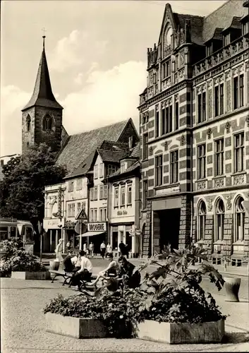 Ak Erfurt in Thüringen, Blick vom Anger in die Hermann Jahn Straße, Kirche