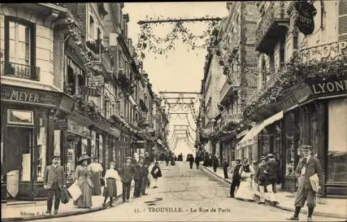 Ak Trouville Calvados, La Rue de Paris