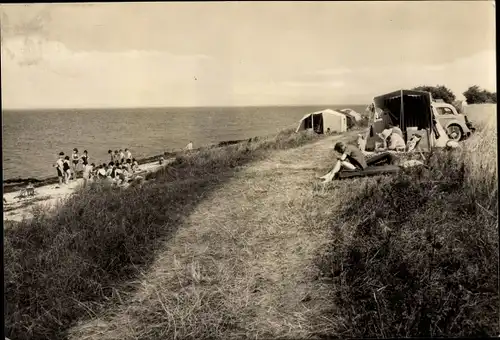 Ak Boiensdorf in Mecklenburg, Zeltplatz, Strand, Meer