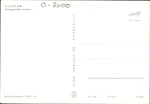 Ak Güstrow in Mecklenburg, Pädagogisches Institut