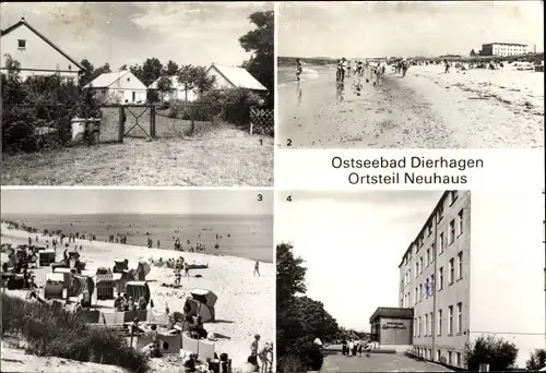 Ak Neuhaus Dierhagen an der Ostsee, Betriebsferienhäuser, Erholungsheim Lebensfreude, Strand