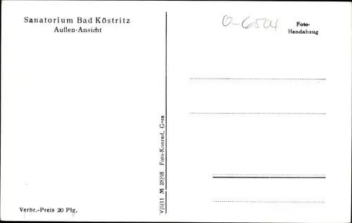 Ak Bad Köstritz in Thüringen, Sanatorium, Außenansicht