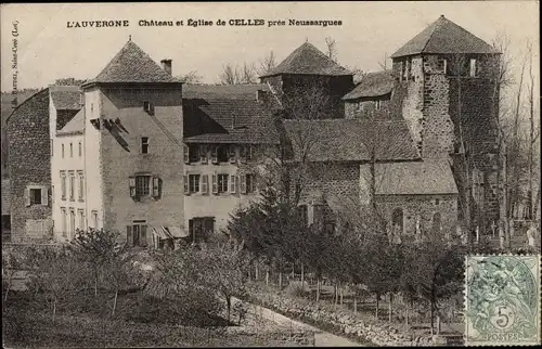 Ak Neussargues Cantal, Chateau et Eglise de Celles