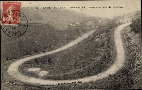 Ak Larochemillay Nièvre, Une Route Pittoresque au pied du Beuvray