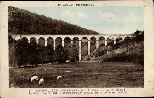 Ak Montreuillon Nièvre, Le Pont Aqueduc