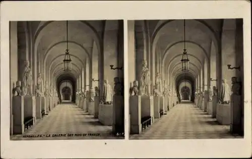 Stereo Ak Versailles Yvelines, La Galerie des Rois de France