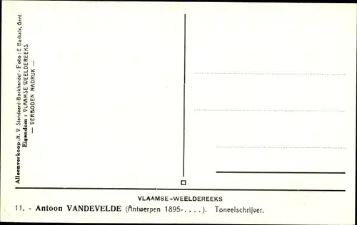 Ak Flämischer Dramatiker Antoon Vandevelde, Portrait