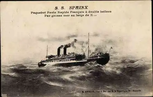 Ak MM Dampfer SS Sphinx, Messageries Maritimes