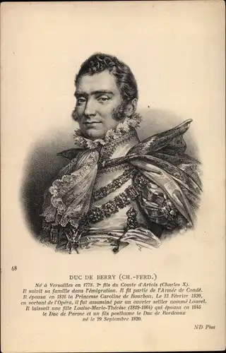 Künstler Ak Duc de Berry, Portrait