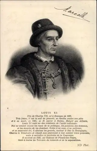 Künstler Ak Louis XI., König von Frankreich, Portrait