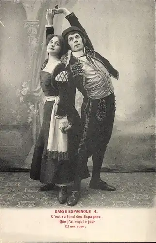 Ak Danse Espagnole, Tanzendes Paar