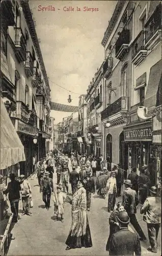 Ak Sevilla Andalusien Spanien, Calle La Sierpes