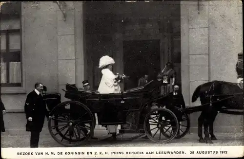 Ak Leeuwarden Friesland Niederlande, Bezoek van H.M. de Koningin en Z.K.M. Prins Hendrik